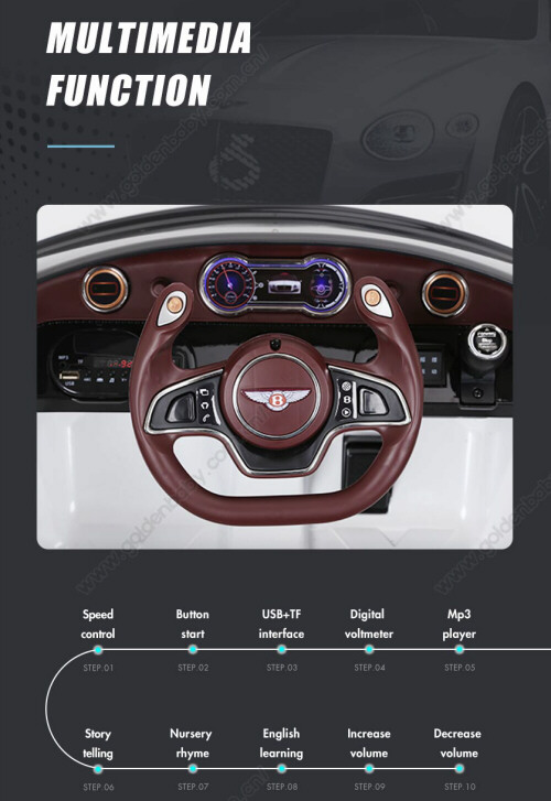 Ride On Fully Licenced Bentley Continental 12v with Parental Remote Control