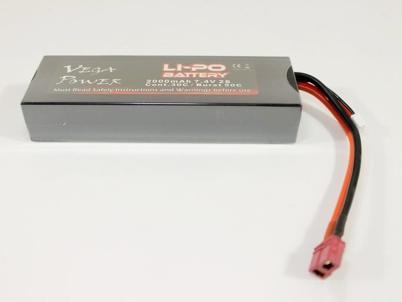Spare 7.4V 2000mAh 2S 30C (Burst 50C) LiPo Battery with Deans Connector (LP7420)