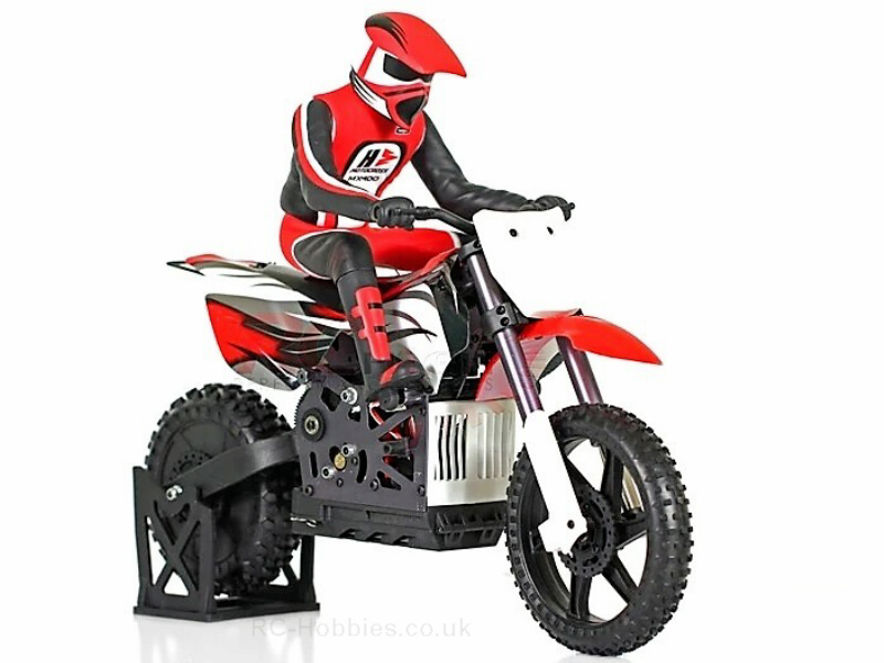 Himoto Racing Burstout RC Motorcross Bike 1/4 Scale Off-Road Bike with Giro and Rider MX400BL